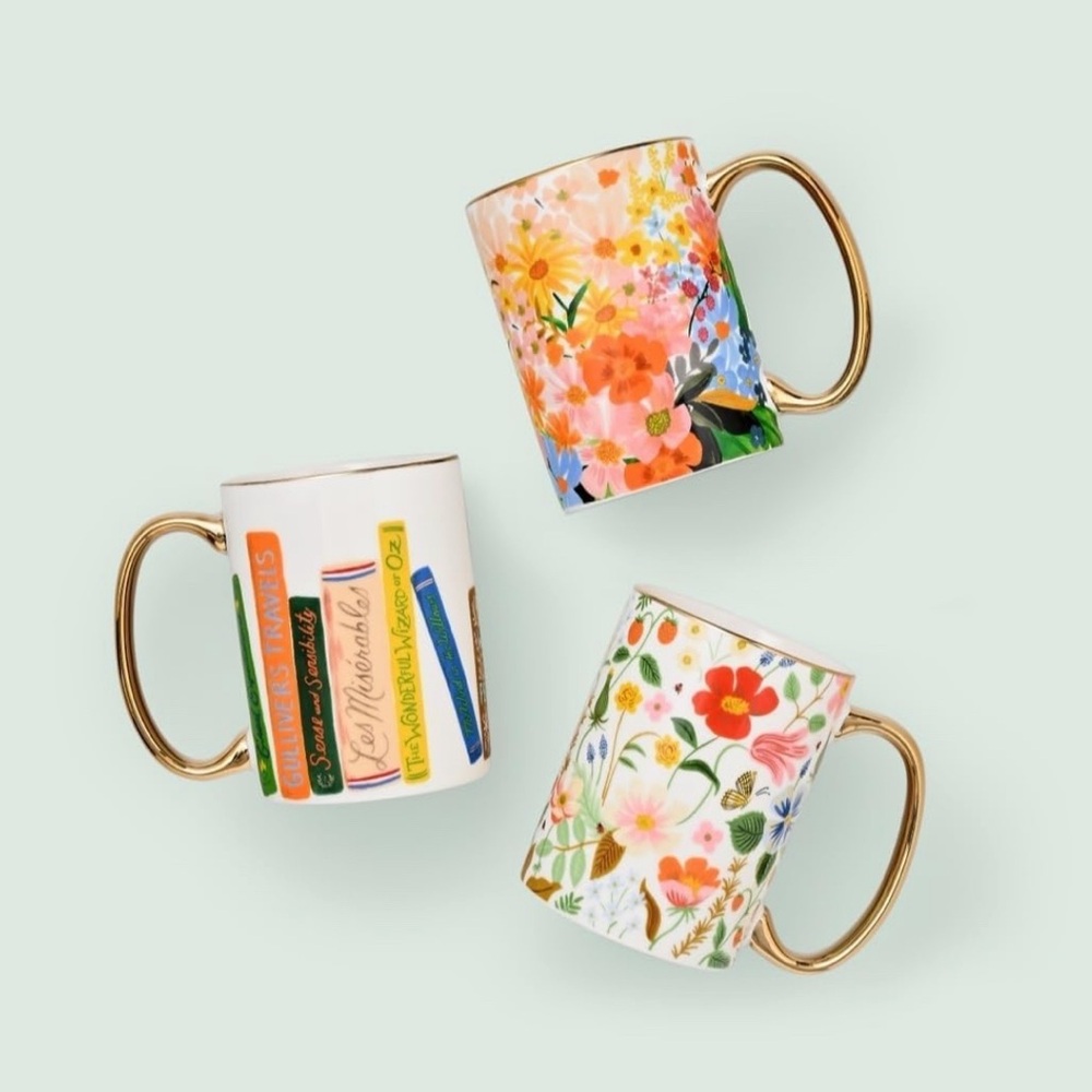 ❤️ Rifle Paper Co whimsical floral mug cup